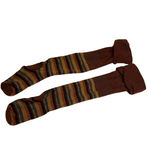 Smartwool Mens‎ Striped Compression Crew Socks Orange Blue Large/10-13 - Picture 6 of 7